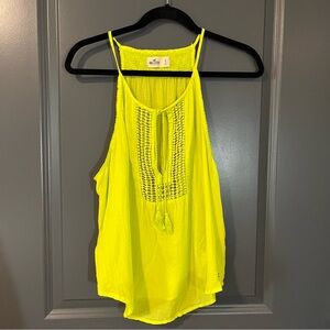 Hollister Sheer Top with crochet details in the front and back